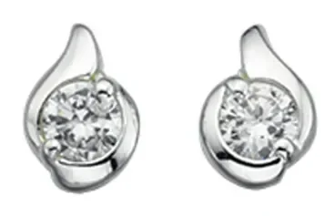 Boucle d'oreille zirconia en argent 925/1000