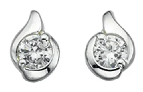 Boucle d'oreille zirconia en argent 925/1000