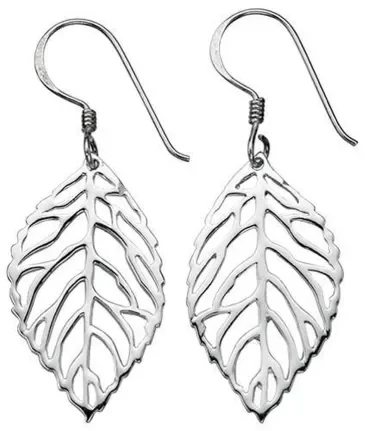 Boucle d'oreille feuille en argent 925/1000