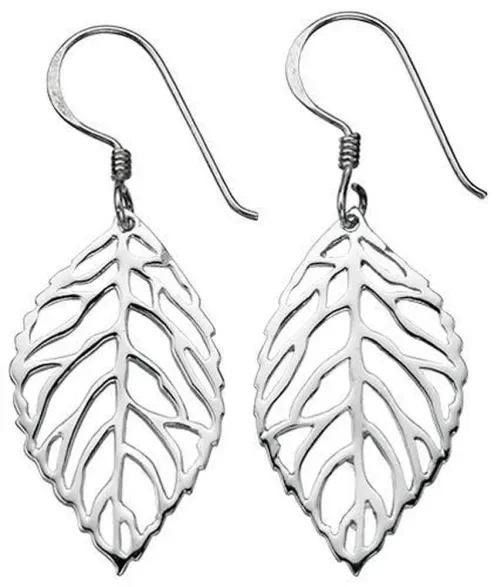 Boucle d'oreille feuille en argent 925/1000