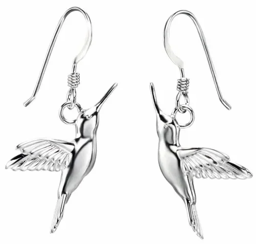 Boucle d'oreille colibri en argent 925/1000