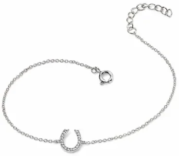 Bracelet porte bonheur fer à cheval en argent 925/1000