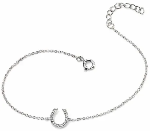 Bracelet porte bonheur fer à cheval en argent 925/1000