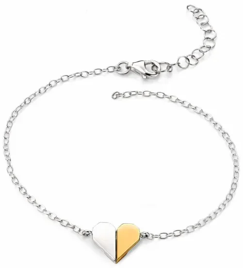 Bracelet coeur plaqué or en argent 925/1000