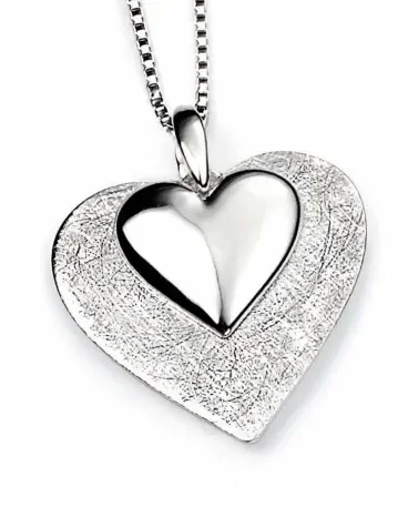 Collier double coeurs en argent 925/1000
