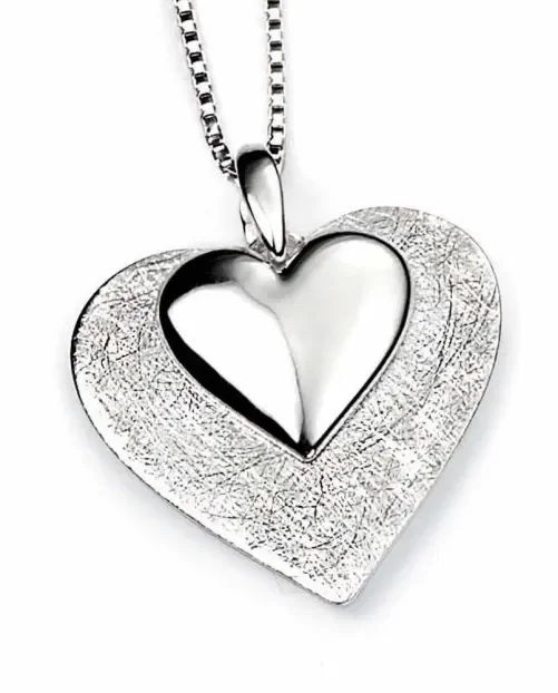 Collier double coeurs en argent 925/1000