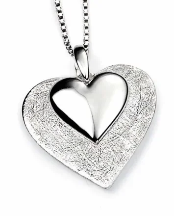 Collier double coeurs en argent 925/1000