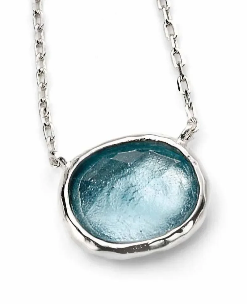 Collier goutte de verre irisé en argent 925