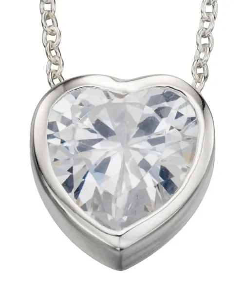 Mon-bijou - D3843 - Collier chic coeur en argent 925/1000