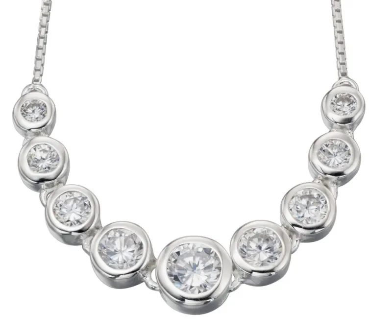 Collier solitaire  éclat céleste  - zirconium et argent 925 rhodié