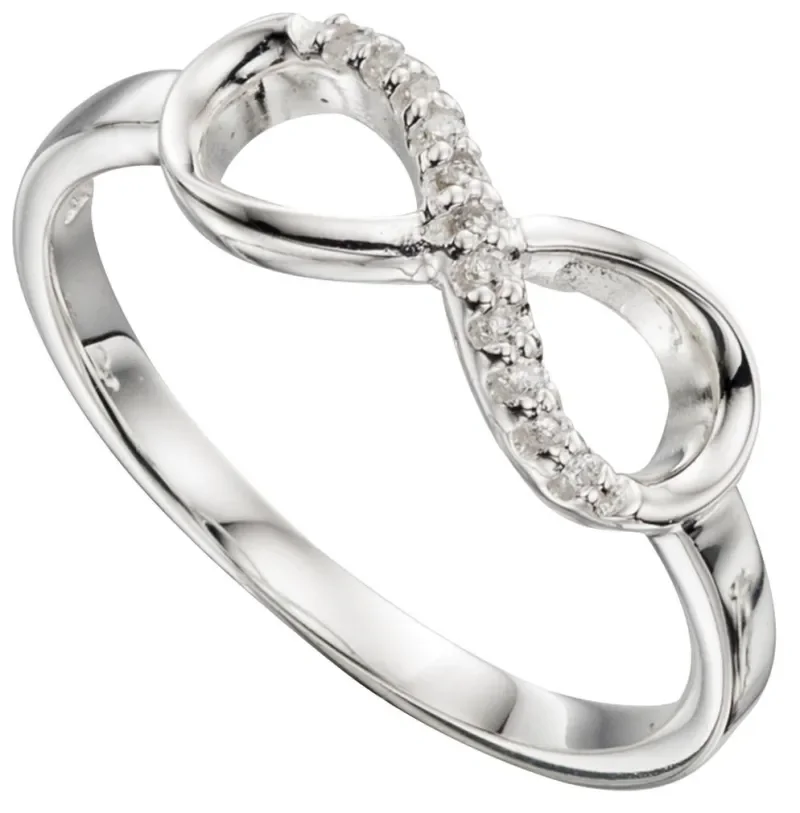 Bague infini  éclat éternel  en argent 925 oxydes de zirconium