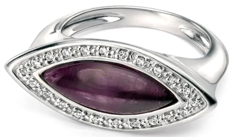 Bague améthyste femme argent 925 rhodié