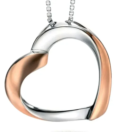 Collier cœur  amour rosé  - argent 925 plaqué or rose