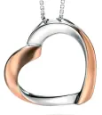 Collier cœur  amour rosé  - argent 925 plaqué or rose