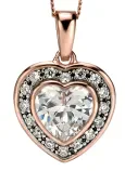 Collier  aurore rosée  - solitaire zirconium sur argent 925 plaqué or rose