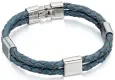 Bracelet homme force en cuir véritable et acier inoxydable 316l