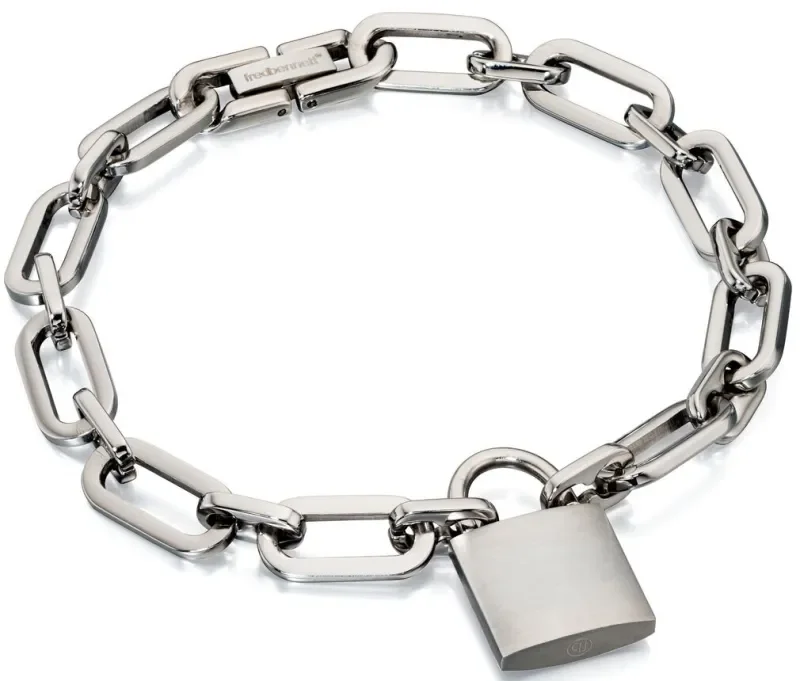 Bracelet gourmette acier inoxydable argenté