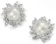 Boucles d oreilles éclat divin - perle et zirconium en argent 925