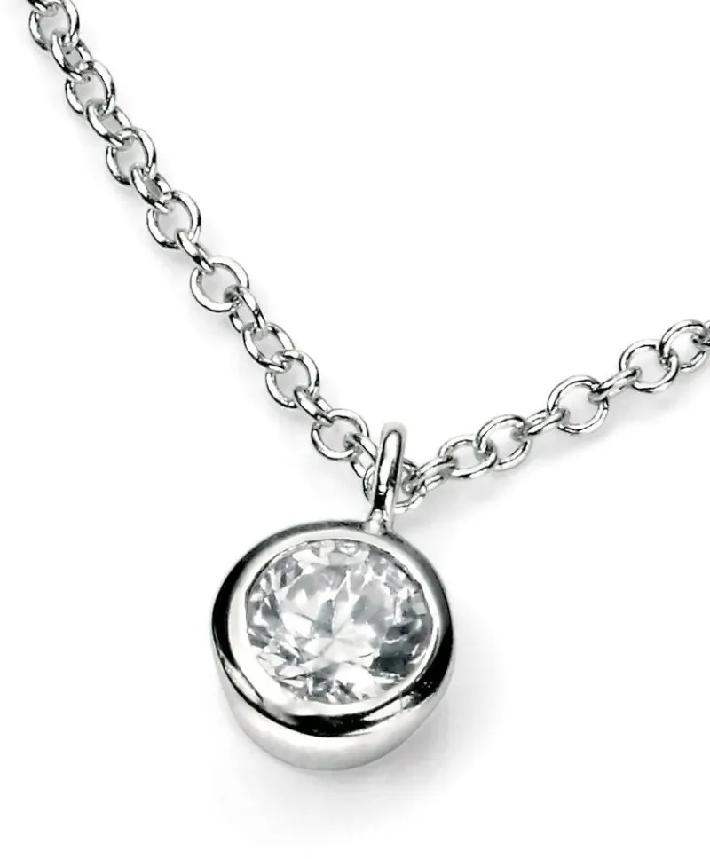 Collier  éclat solitaire  en argent 925 zirconium