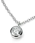 Collier  éclat solitaire  en argent 925 zirconium