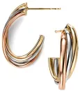 Boucles d oreilles  harmonie  en or bicolore 9 carats