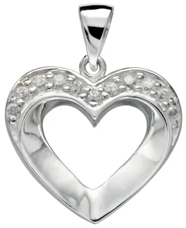 Jolie collier  coeur en argent 925/1000