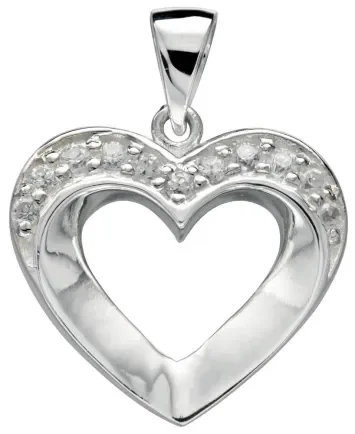 Jolie collier  coeur en argent 925/1000