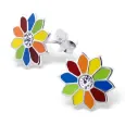 Boucles d oreilles boucles  éclat floral  femme - argent 925