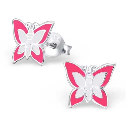 Boucles d oreilles papillon argent 925  rosée scintillante