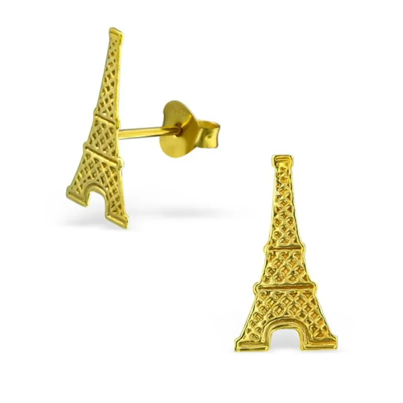 Boucles d oreilles pendantes tour eiffel en argent 925