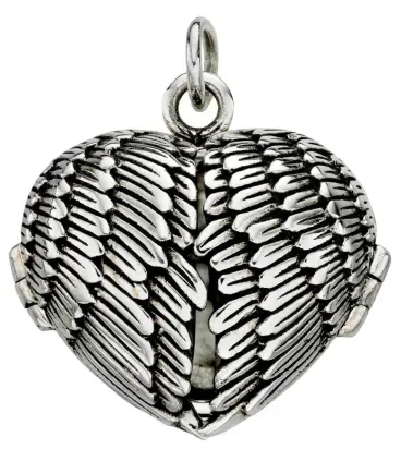 Collier pendentif photo ailes en argent 925/1000