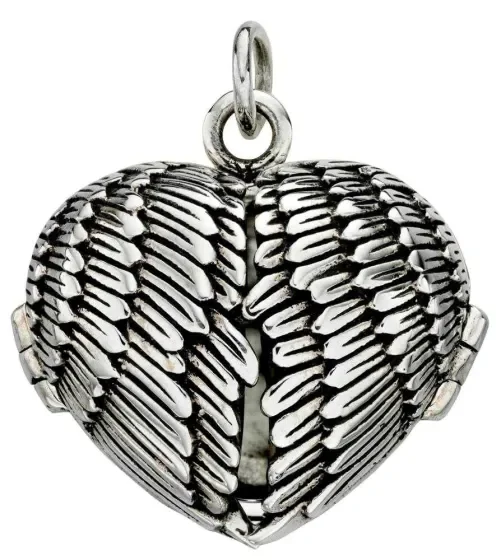 Collier pendentif photo ailes en argent 925/1000