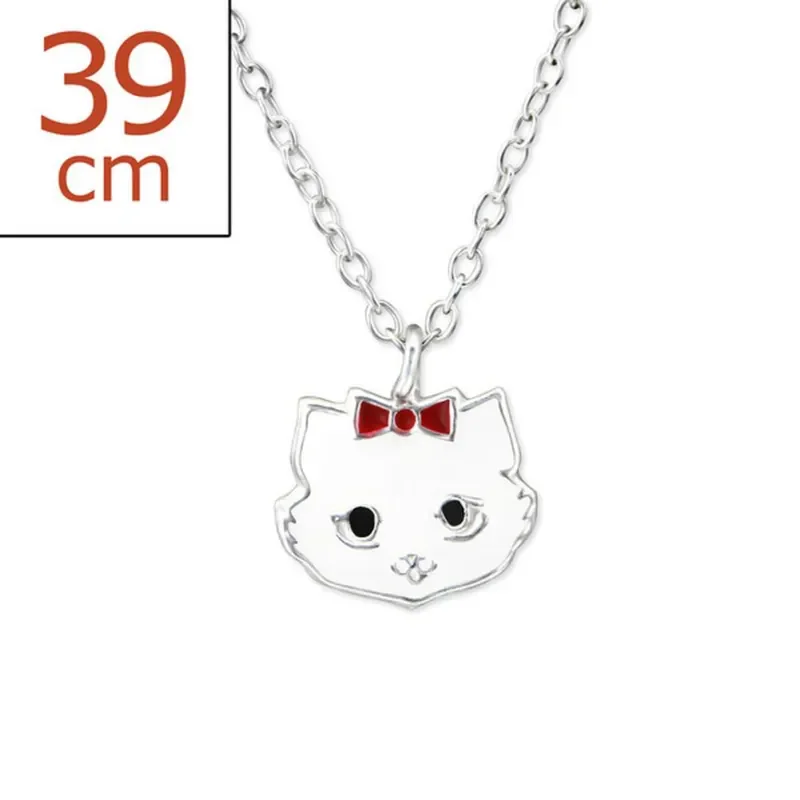 Collier chat argent 925 - félin câlin