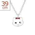 Collier chat argent 925 - félin câlin