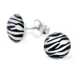 Boucles d oreilles zèbre  éclat sauvage  - argent massif 925