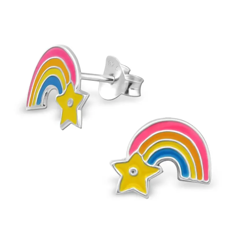 Boucles d oreilles arc-en-ciel argent 925