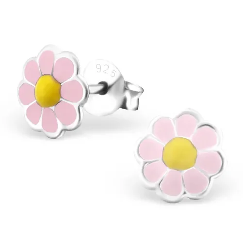 Boucle d'oreille jolie fleur en argent