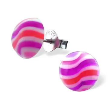 Boucle d'oreille motifs rose en argent