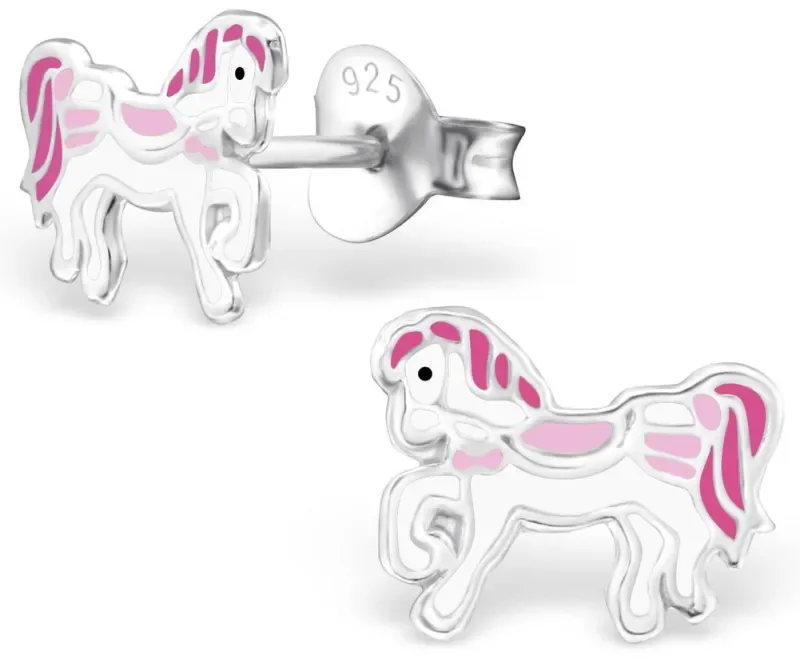 Boucles d oreilles équestres  galop   argent massif 925