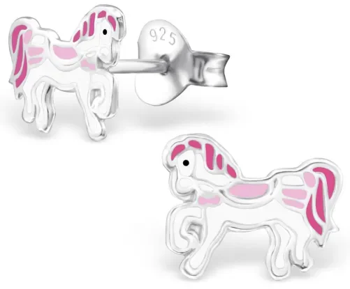 Boucles d oreilles équestres  galop   argent massif 925