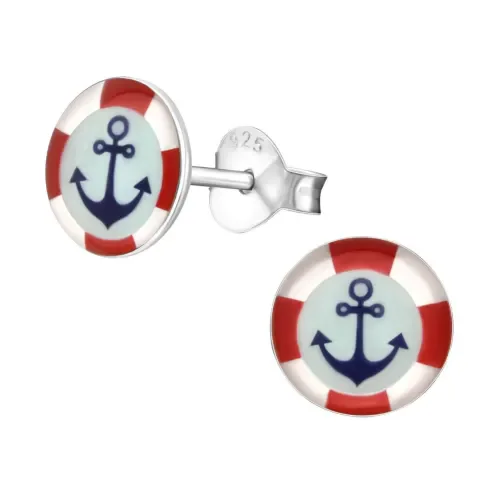 Mon-bijou - H19757 - Jolie boucle d'oreille marin en argent 925/1000