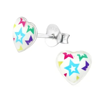 Mon-bijou - H31712 - Boucle d'oreille cœur étoile en argent 925/1000