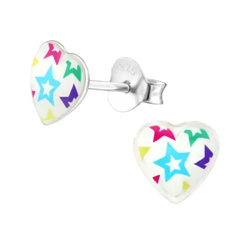 Mon-bijou - H31712 - Boucle d'oreille cœur étoile en argent 925/1000