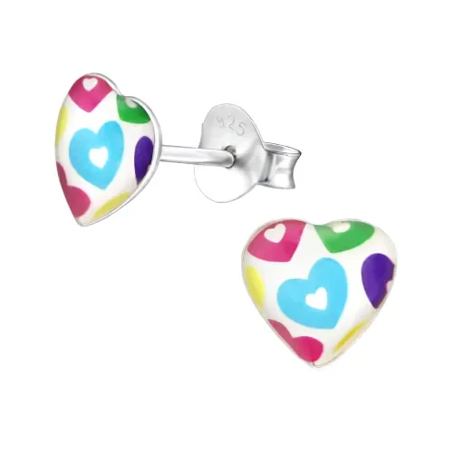Boucles d oreilles cœur en argent 925 rhodié