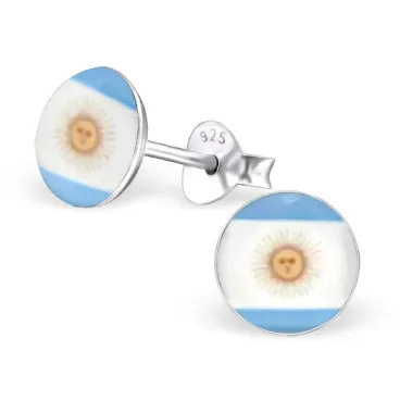 Mon-bijou - H24459 - Boucle d'oreille au couleur de l'argentine en argent 925/1000