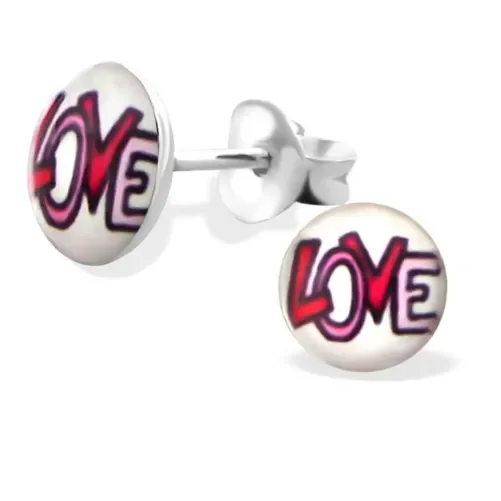 Mon-bijou - H19798 - Boucle d'oreille love en argent 925/1000