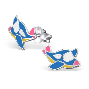 Mon-bijou - H13737 - Boucle d'oreille Avion en argent 925/1000
