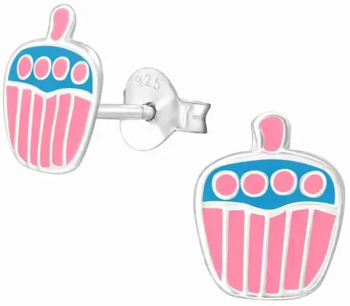 Mon-bijou - H3675 - Boucle d'oreille cake en argent 925/1000