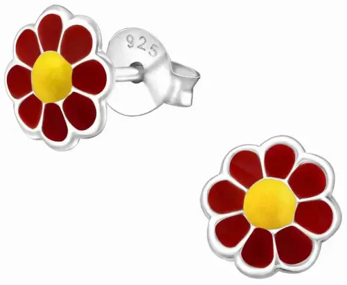 Mon-bijou - H18669 - Boucle d'oreille fleur en argent 925/1000