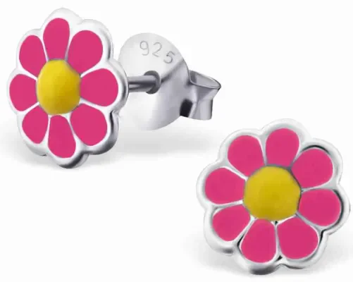 Mon-bijou - H18671 - Boucle d'oreille fleur en argent 925/1000